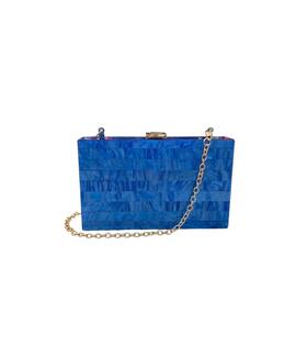 Clutch Rectangular Rayas Azules para Mujer