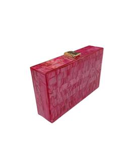 Clutch Rectangular Rayas Rosas para Mujer