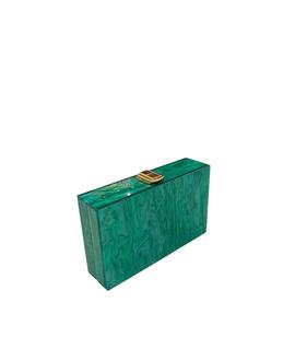 Clutch Rectangular Cierre Metalico Verde para Mujer