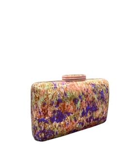 Clutch Redondeado Efecto Piedra Rosa para Mujer