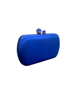 Clutch Ovalado Raso Azul Klein para Mujer