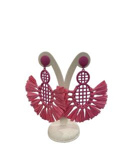 Pendientes Etnicos Rage Fucsia para Mujer