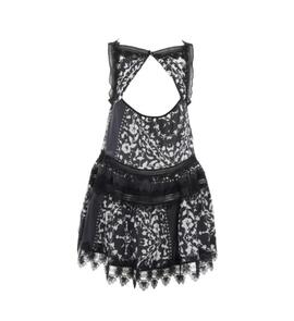 Vestido Corto 5 Progress Animal Print Negro para Mujer