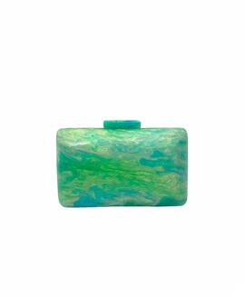 Clutch Redondeado Efecto Piedra Verde para Mujer
