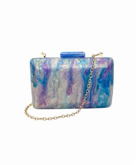 Clutch Redondeado Efecto Piedra Violeta para Mujer