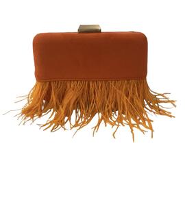 Clutch Plumas Naranja para Mujer