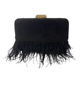 Clutch Plumas Negro para Mujer