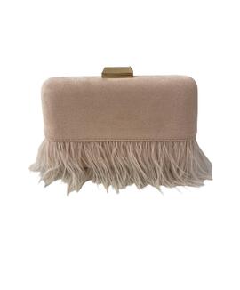 Clutch Plumas Rosa Palo para Mujer