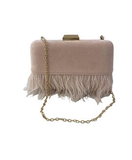 Clutch Plumas Rosa Palo para Mujer