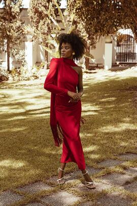 Vestido Cayma Lucie Fular Rojo para Mujer