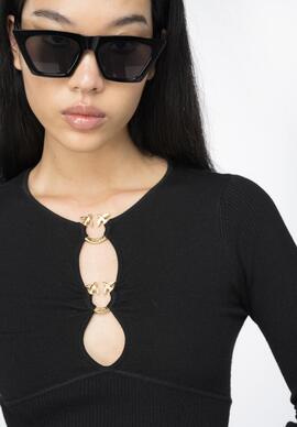 Vestido Pinko Leone Punto Negro para Mujer