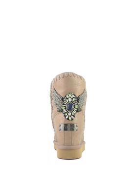 Botas MOU Inner Wedge Short Eagle rosa para mujer