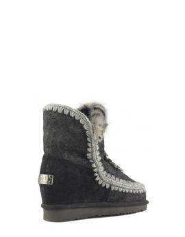 Botas MOU Inner Wedge Frint heart plateada para mujer