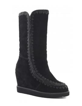 Botas MOU Eskimo French Toe Wedge Tall negro para mujer