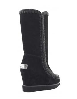 Botas MOU Eskimo French Toe Wedge Tall negro para mujer