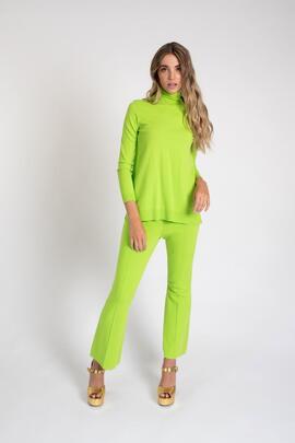 Pantalón Pisonero Flare Verde Claro para Mujer