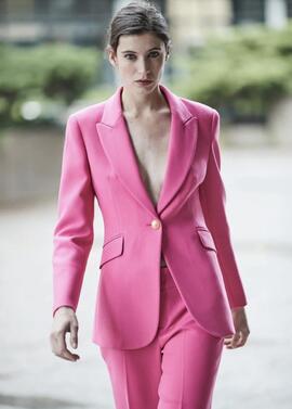Blazer un Botón Fucsia para Mujer