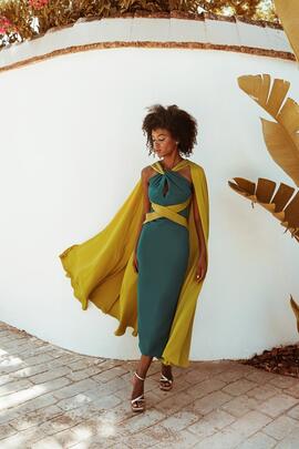 Vestido Cayma Closet Lea Esmeralda para Mujer