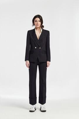 Chaqueta Oky Cruzada Punto Roma Rayas para Mujer