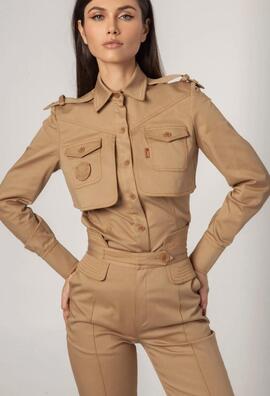Sobrecamisa Masavi Sarga Camel para Mujer