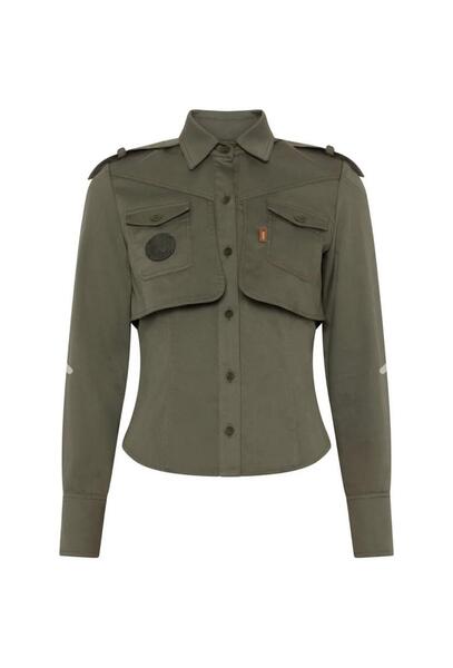 Sobrecamisa Masavi Sarga Khaki para Mujer