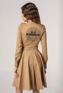 Vestido Masavi Sarga Midi Camel para Mujer