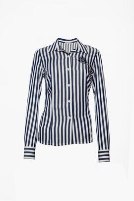 Camisa Mangata Basica Rayas Marino para Mujer