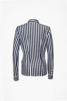 Camisa Mangata Basica Rayas Marino para Mujer