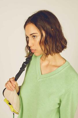 Jersey Montoto Cuello Pico Verde para Mujer
