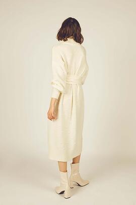 Vestido Montoto Cuello Alto Crudo para Mujer