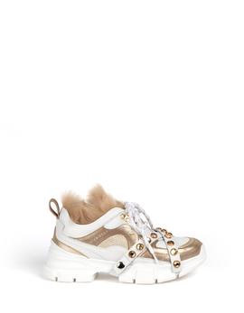 Sneaker Cambilli Fur Gold Queen para Mujer