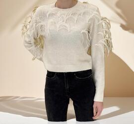 Jersey Kaos Plumas Blanco para Mujer
