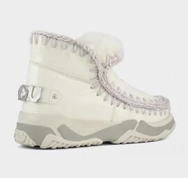 Mou Eskimo Trainer Big Metallic Letter Logo White para Mujer