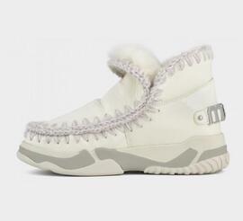 Mou Eskimo Trainer Big Metallic Letter Logo White para Mujer