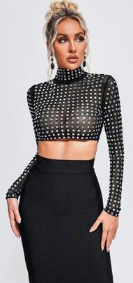 Falda Tubo Negra para Mujer