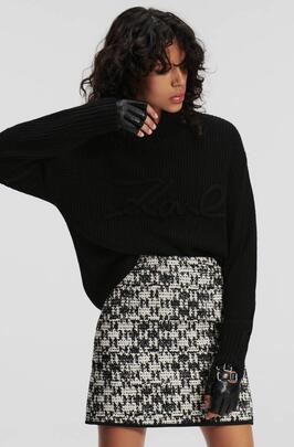 Jersey Punto Karl Negro para Mujer