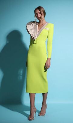 Vestido Victoria Yelm Limon Beige para Mujer