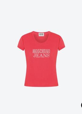 Camiseta Moschino Brillos Coral para Mujer