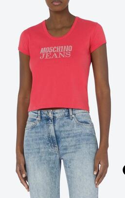 Camiseta Moschino Brillos Coral para Mujer