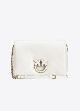 Bolso Pinko Love Click Puff Classic Naplack Blanco Mujer