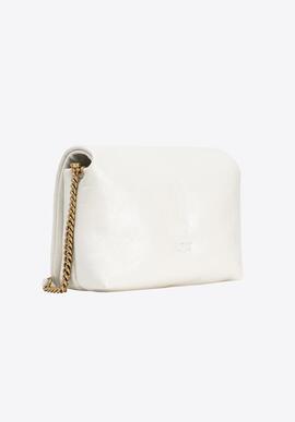 Bolso Pinko Love Click Puff Classic Naplack Blanco Mujer