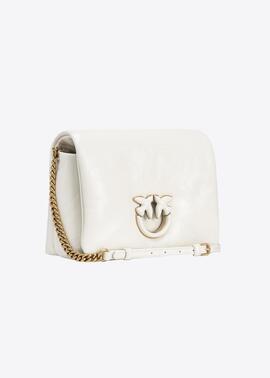 Bolso Pinko Love Click Puff Classic Naplack Blanco Mujer