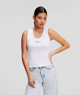 Camiseta Karl Lagerfeld Logo Blanca para Mujer