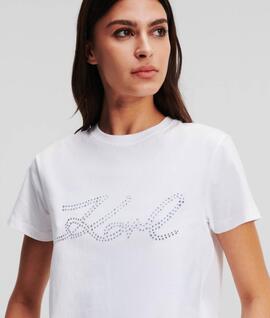 Camiseta Karl Lagerfeld Brillos Blanca para Mujer