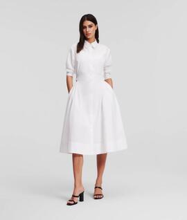 Vestido Karl Lagerfeld Camisero Blanco para Mujer