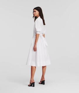 Vestido Karl Lagerfeld Camisero Blanco para Mujer
