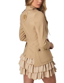 Chaqueta Highly Preppy Sahariana Camel para Mujer