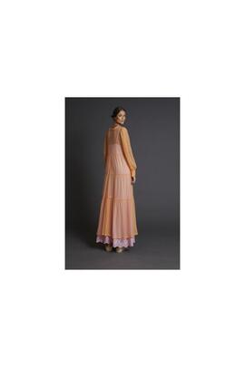 Vestido Zaitegui Tul Bordado Mandarina Para Mujer