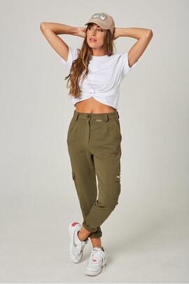 Pantalón Mangata Cargo Verde Militar para Mujer