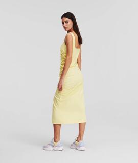 Vestido Karl Lagarfeld Midi Amarillo para Mujer